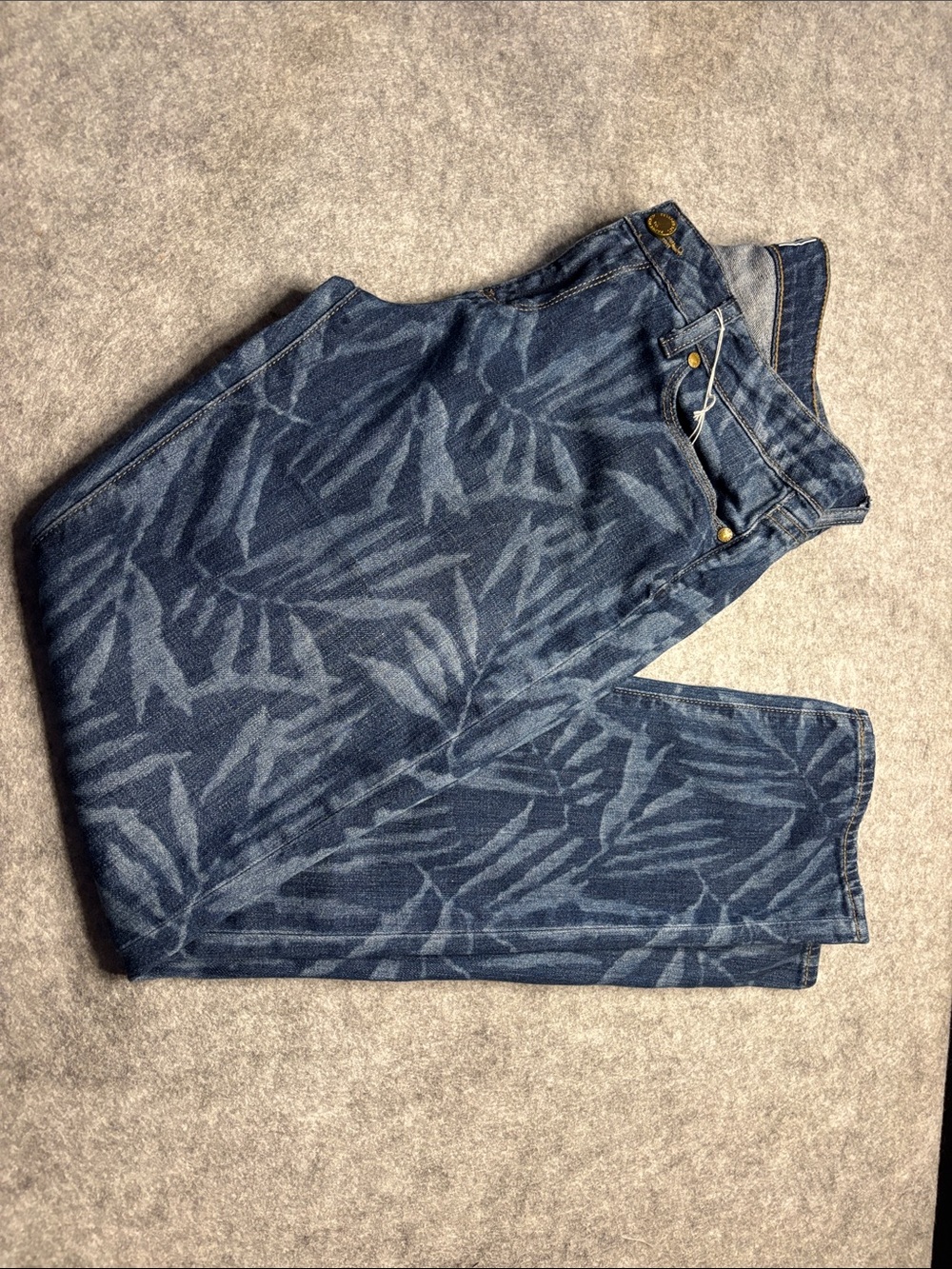 🌿 PAIGE Skyline Ankle Peg Jeans | Size 29 | Laser Bamboo | Unique Print